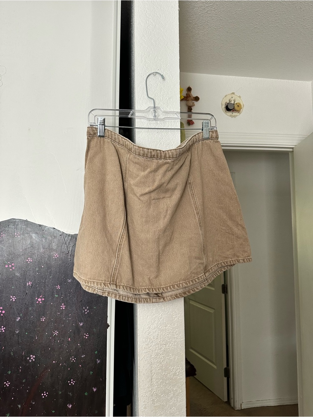H&M Beige Panel Mini Skirt